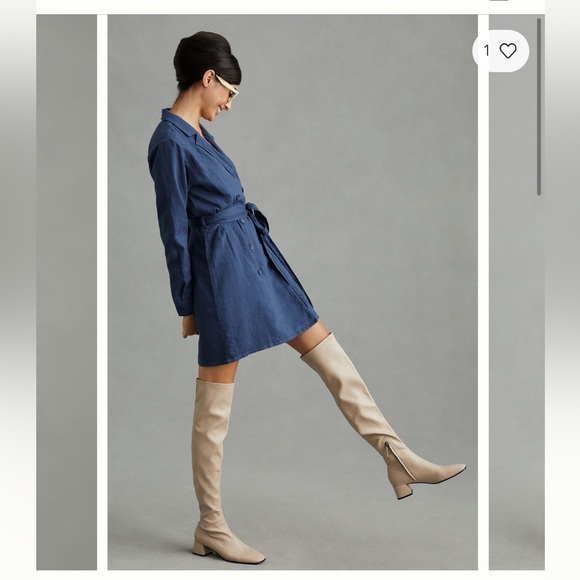 Anthropologie Cloth & Stone Belted Blazer Dresss - Picture 3 of 4